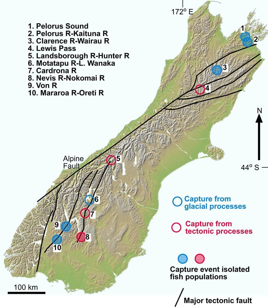 Mapa ng bangin river sa new zealand
