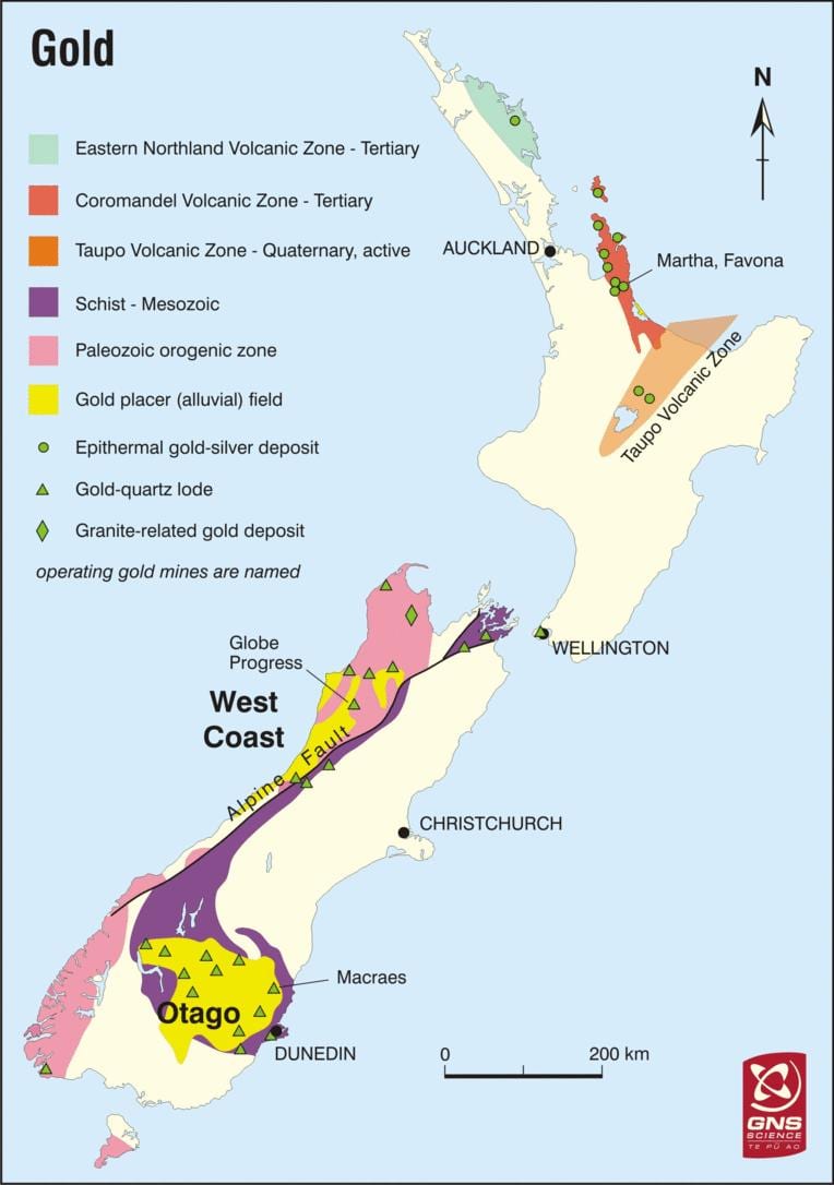 Mapa ng ginto sa new zealand