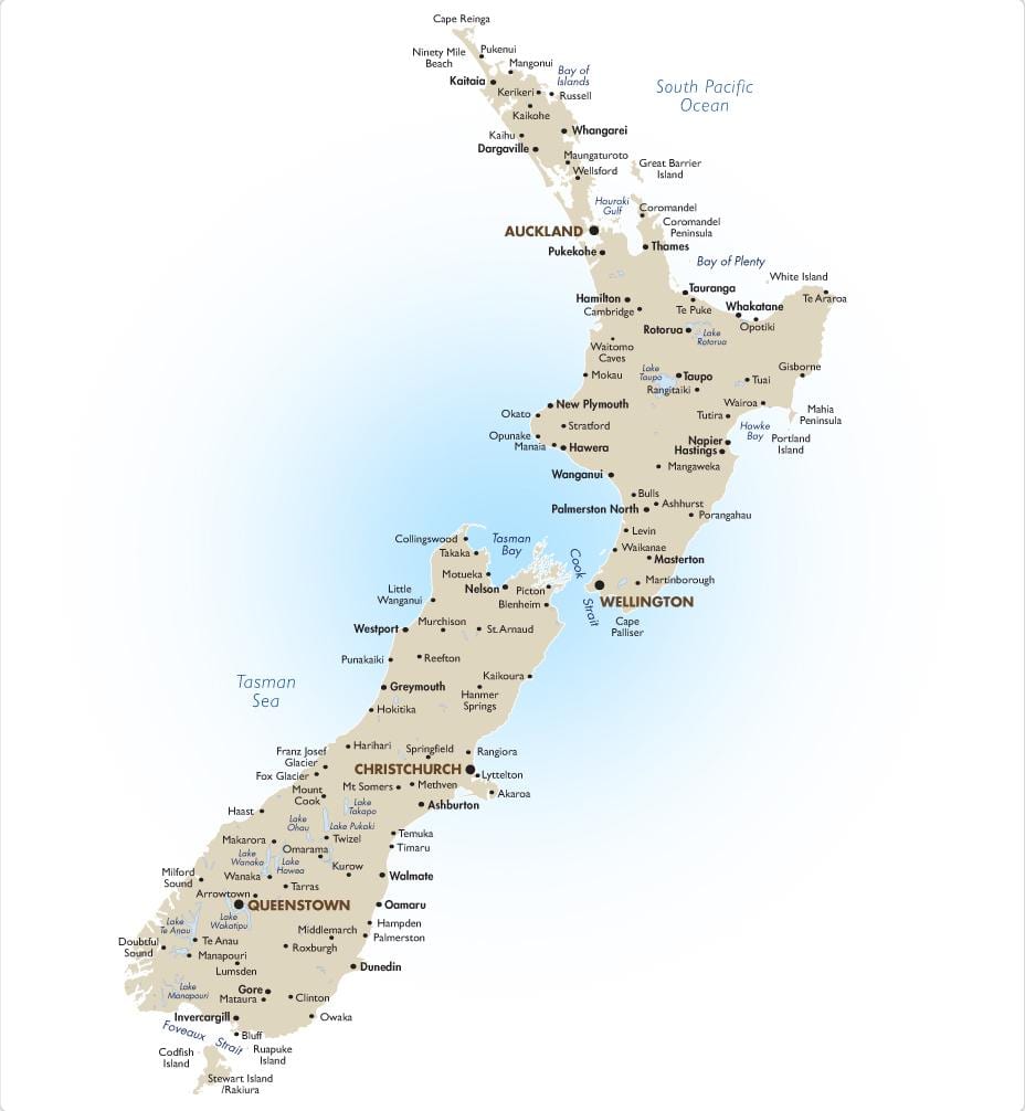 Mapa ng new zealand ay dapat makita