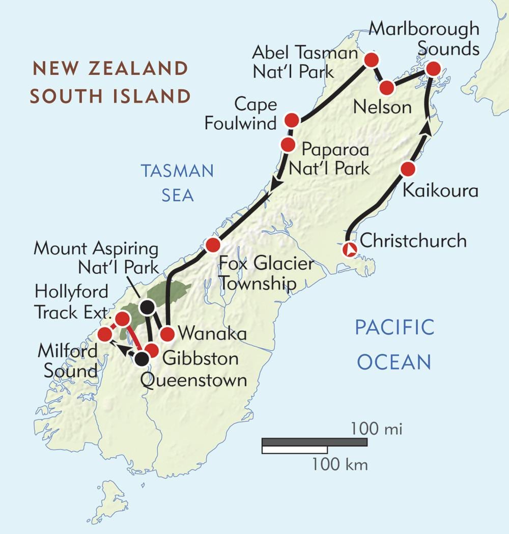 Mapa ng new zealand hiking trail