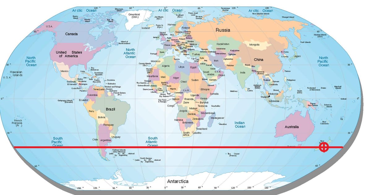Mapa ng new zealand latitude