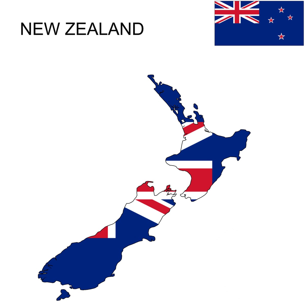 Mapa ng new zealand at bandila