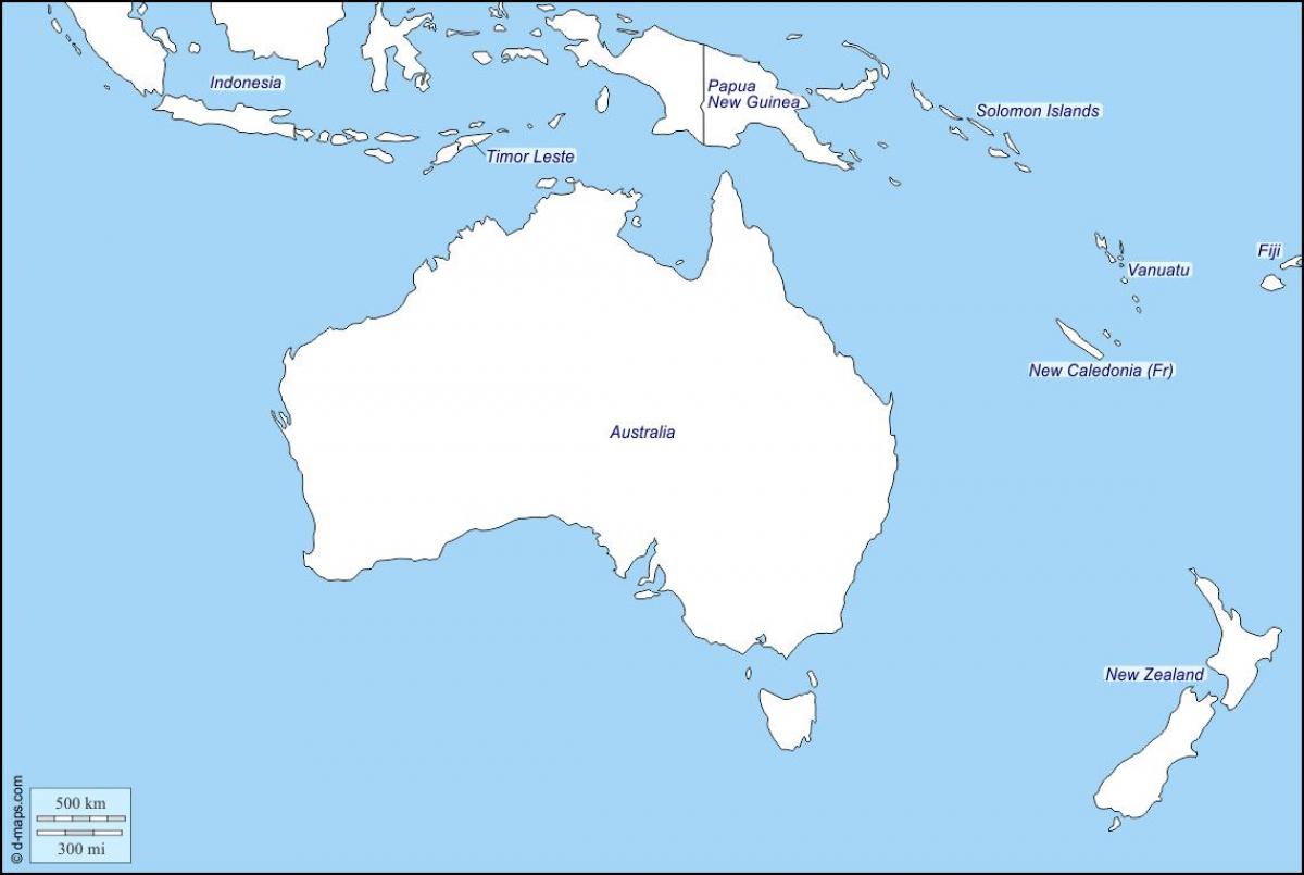 balangkasin ang mapa ng australia at new zealand