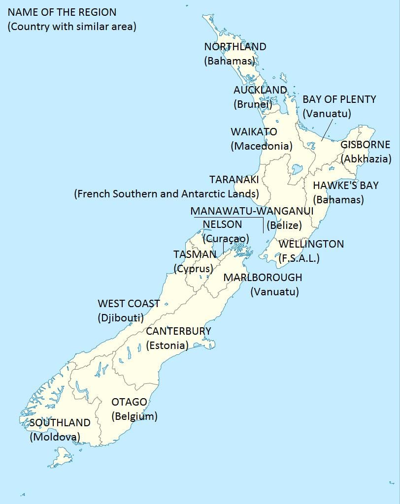 mapa ng new zealand at mga nakapaligid na mga bansa