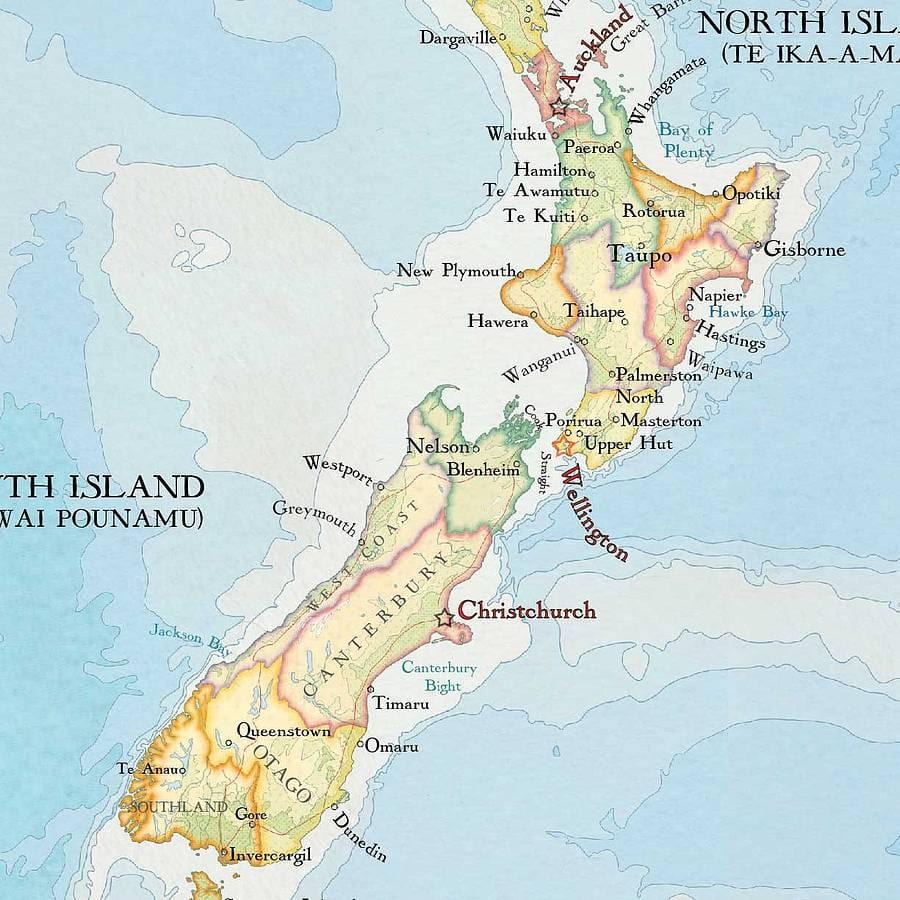 Mapa ng new zealand print