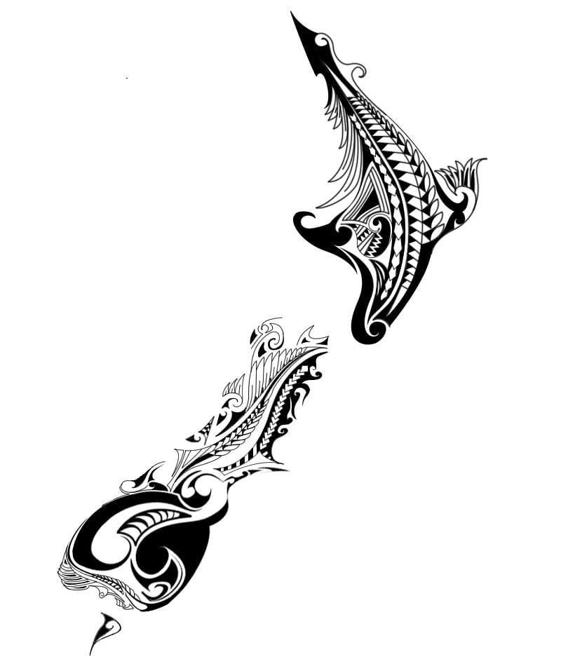 Mapa ng new zealand tattoo