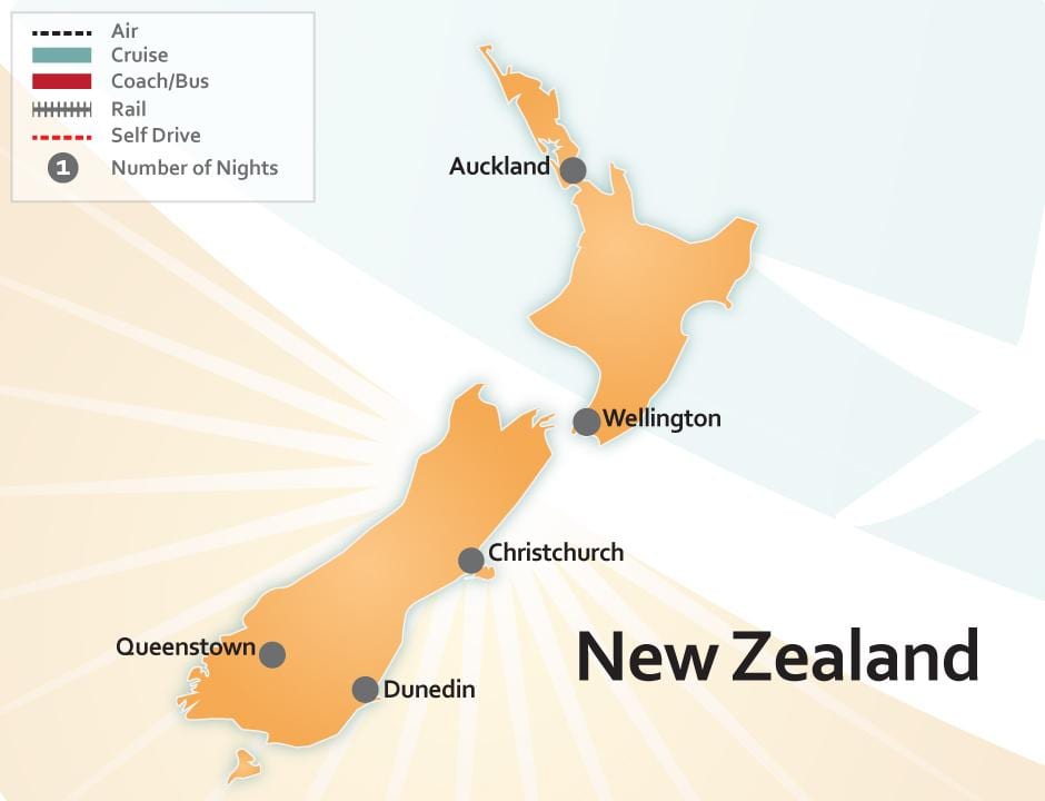 Mapa ng new zealand paliparan