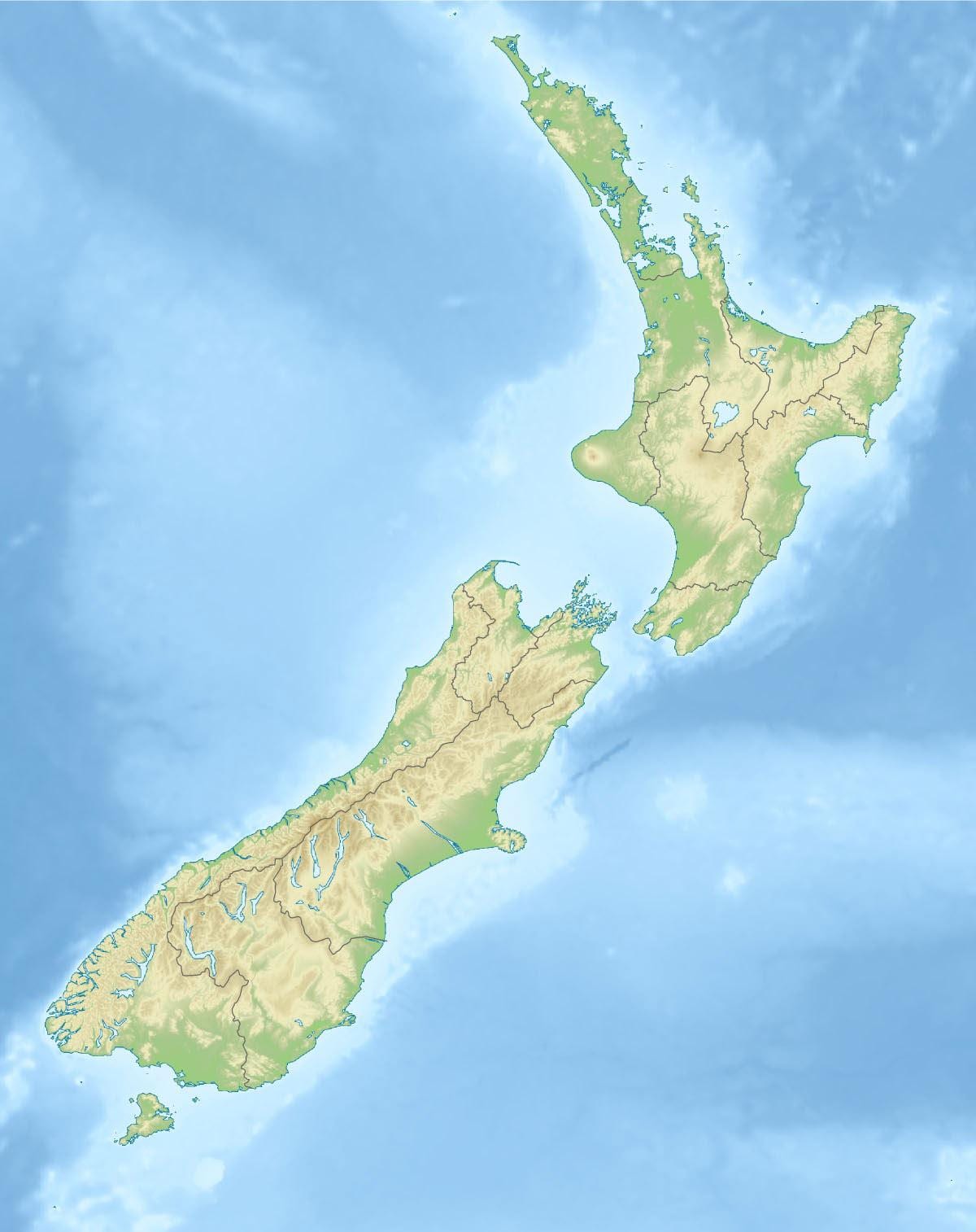 new zealand pisikal na mga tampok ng mapa