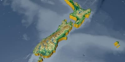 Mapa ng 3d new zealand