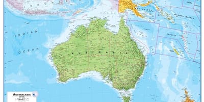 Mapa ng australia at new zealand pisikal na