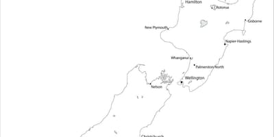 Mapa ng new zealand itim at puti