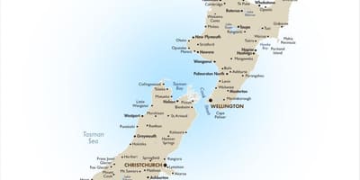 Mapa ng new zealand beach 