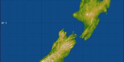 New zealand altitude mapa
