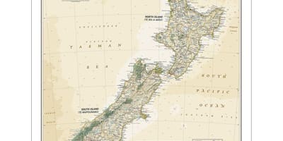 National geographic new zealand mapa