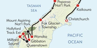 Mapa ng new zealand hiking trail