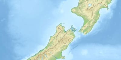 New zealand pisikal na mga tampok ng mapa