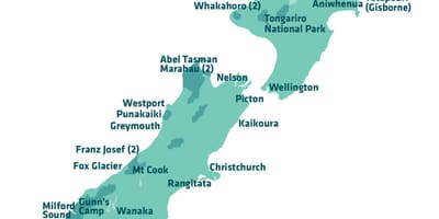 Mapa ng new zealand sightseeing