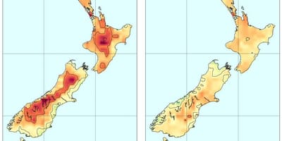 Mapa ng new zealand temperatura