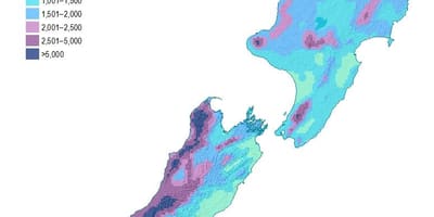 New zealand na pag-ulan mapa